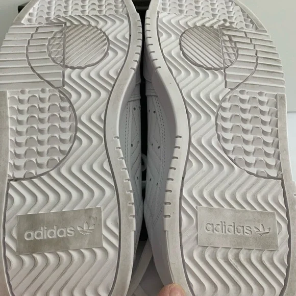 ADIDAS Supercourt Leather Sneakers Cloud White Lilac Tennis Athletic Size 10 - Picture 10 of 16